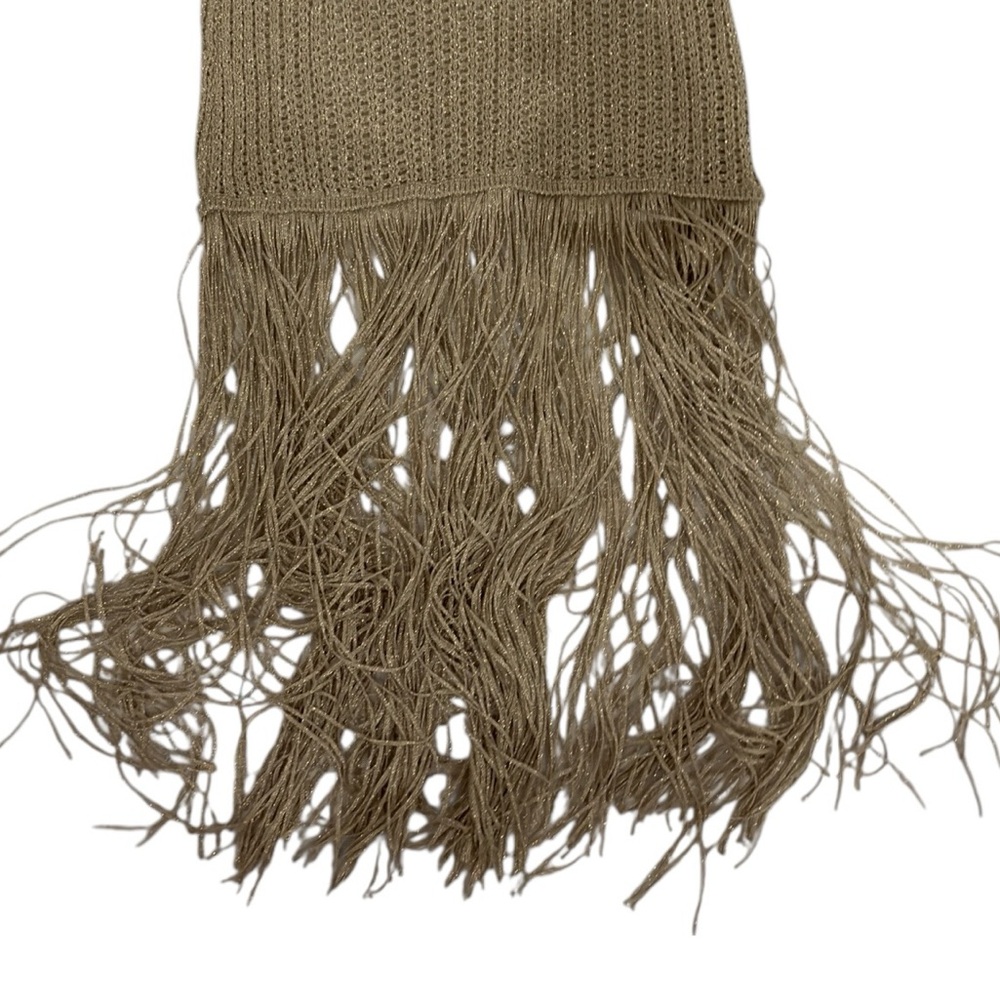 Zara NEW Long Knit Fringe Dress Tunic  Metallic Thread BLOGGER FAVE Size Medium - Picture 5 of 9